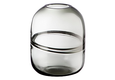 Декоративная ваза из дымчатого стекла В спальню В кабинет В гостиную, гарантия 