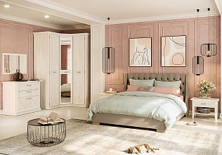 Спальня Кантри 19, тип кровати Мягкие, цвет Блан шене